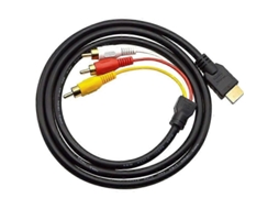 Cabo Hdmi Macho Para 3 Conectores Rca Av Scart, Adaptador De Áudio E Vídeo, Transmissor Hdtv, Extensor, Conversor De Tv E Dvd, 1,5 M, Preto Aquaforge