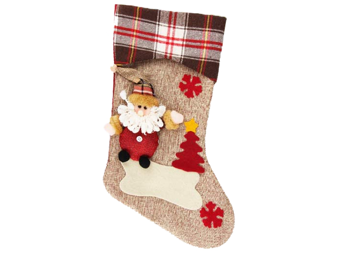 Meia de Natal ZMDECQNA Tamanho Clássico Santa Boneco Rena Branco