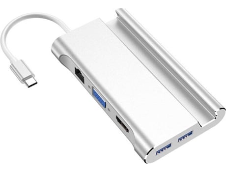 Adaptador HOWEI Type-C 7-in-1 (Prateado)