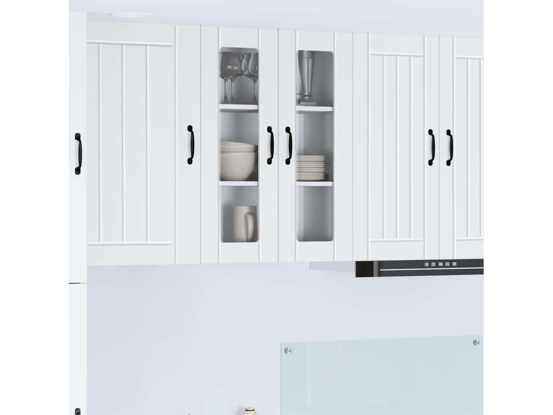 Vidaxl Armário De Vidro De Parede Lucca Branco 60 X 31 X 80 Cm