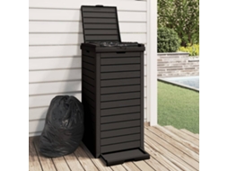 Vidaxl Caixote Do Lixo P/ Exterior 41x41x86 Cm Polipropileno Preto
