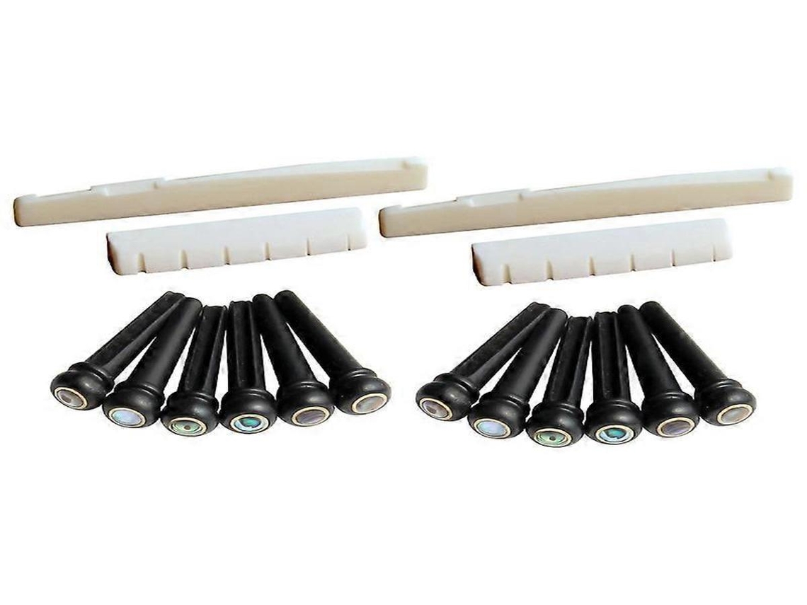 Cordas Guitarra Pinos Afinação 2x 6 Pack De 2 Ébano Preto