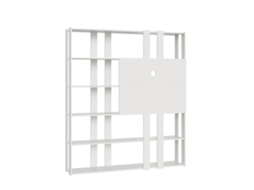 Estante Aberta Kato N Com Painel De Suporte De Tv Em Cinza Branco Itamoby