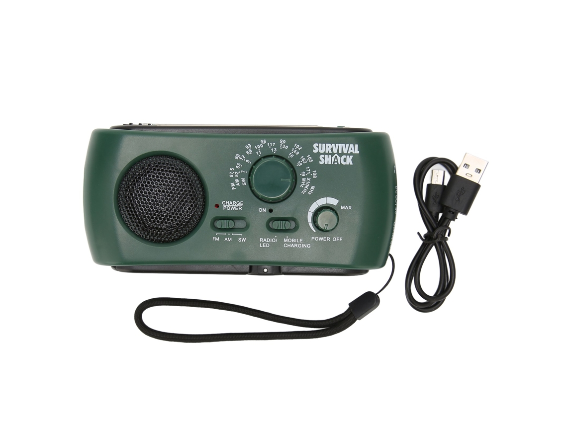 Rádio de Manivela Solar com Lanterna LED AM/FM/SW/NOAA S/MARCA