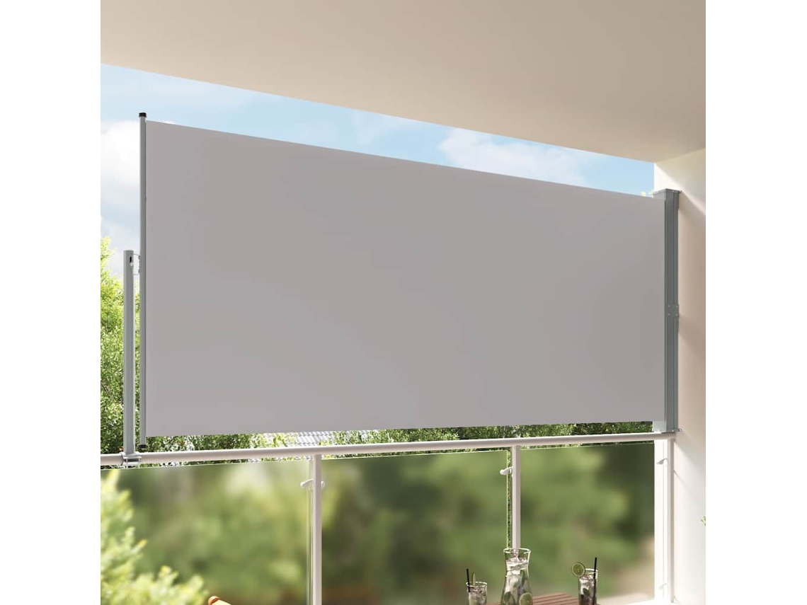 Vidaxl Toldo Lateral Retrátil Para Pátio 160x300 Cm Cinzento