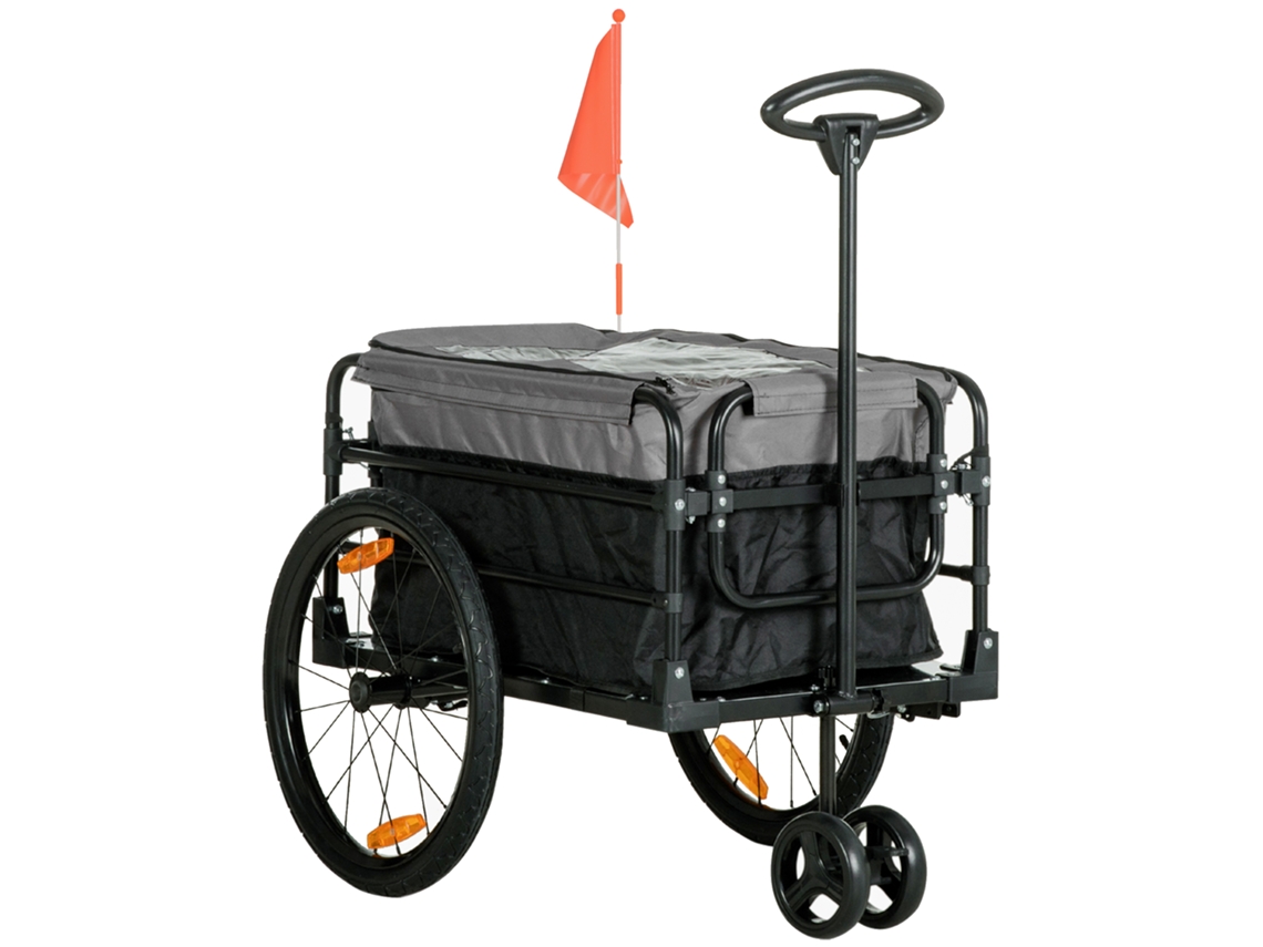 Reboque 2 Em 1 Para Bicicleta, Pneus Pneumáticos De 20 Polegadas, Capacidade De 40 Kg, Dobrável