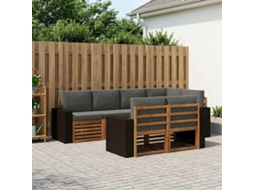 Vidaxl Conjunto De Sofás Para Exterior 7 Unid. Natural E Antracite