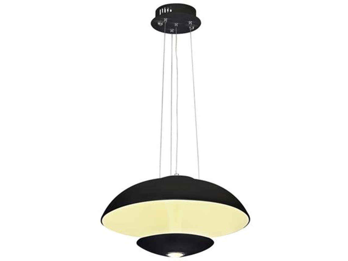 Projeto de Suspensão Led Dome Preto 24W Eq. 192W Diam. 450Mm