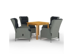 Pcs Conjunto De Jantar Para Jardim Cinzento Claro Dkd Home Decor