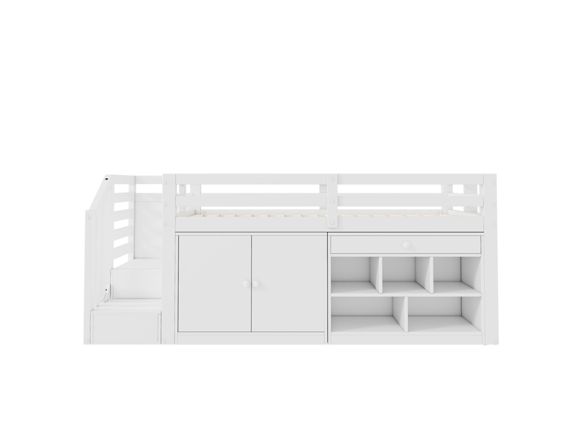 Cama de Casal Hidráulica 140x200 com Arrumação, Colchão, Linho PAPRIKA