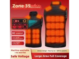 Colete Aquecido Elétrico Tengoo Preto Com 35 Zonas Carregamento Dc 5 Controles Lavável Unissex Ideal Para Uso Externo No Inverno - Tamanho 2xl