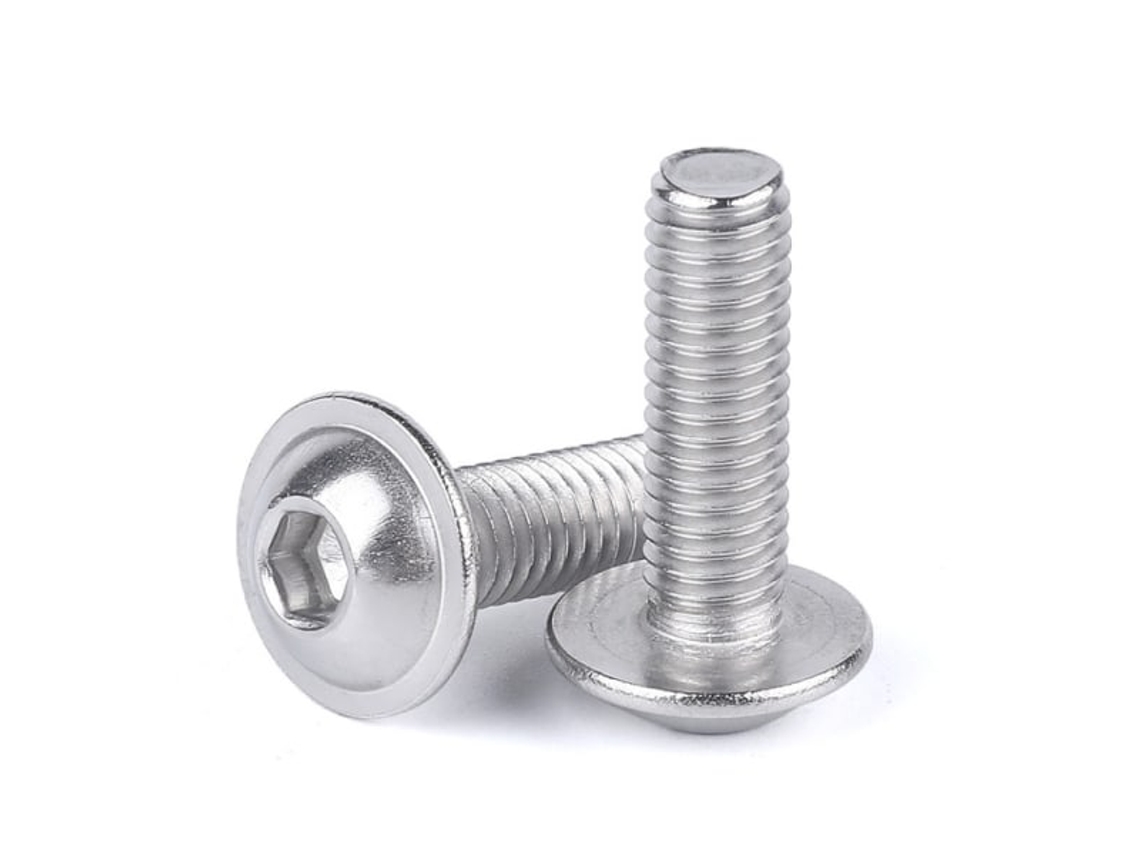 100 Parafusos de Cabeça Cilíndrica em Aço Inoxidável 304, M6* 16mm BRILVIBERA