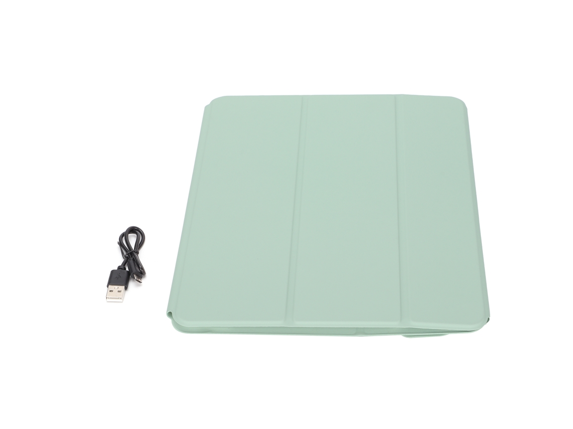 Teclado Sem Fio Com Capa De Couro Verde Para Ipad Pro 12.9 Polegadas (2020) Com Capa Protectora Tpu