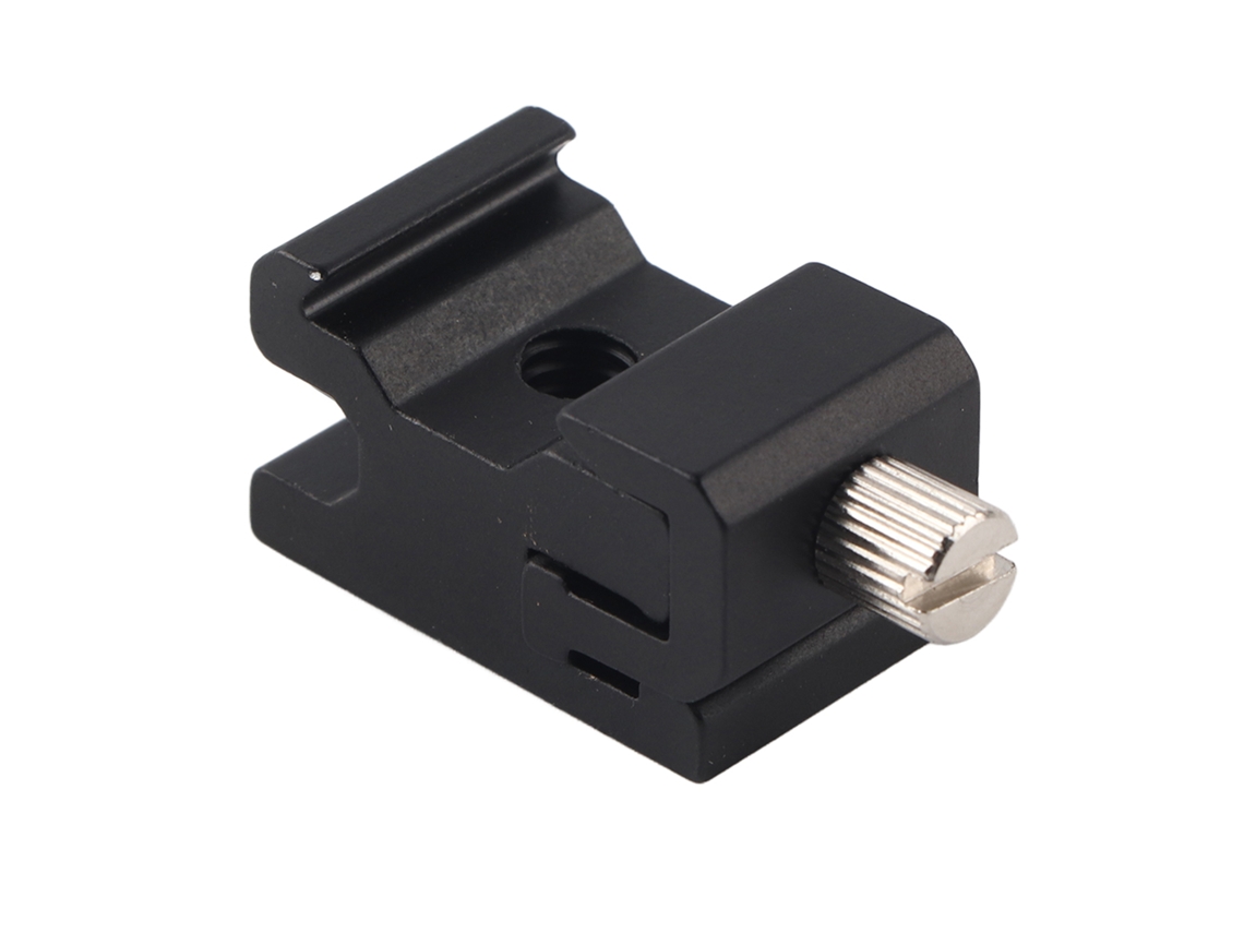 Adaptador de sapata para flash com rosca de 1/4", compatível com câmeras DSLR e outros acessórios para câmeras.