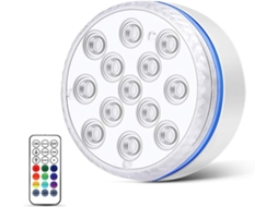 Luminária Piscina Submersível Brilho 13 Ip68 Alimentada Pilhas Controle Remoto GOKOCO