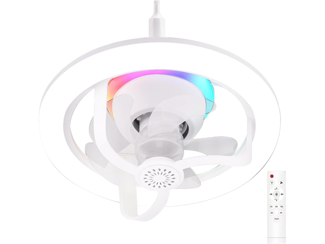 Ventilador De Teto Com Luz, 3 Velocidades, Lâmpada Led E27,