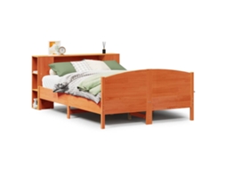 Cama com Estante Sem Colchão 150x200 Cm Pinho Maciço MAISON EXCLUSIVE