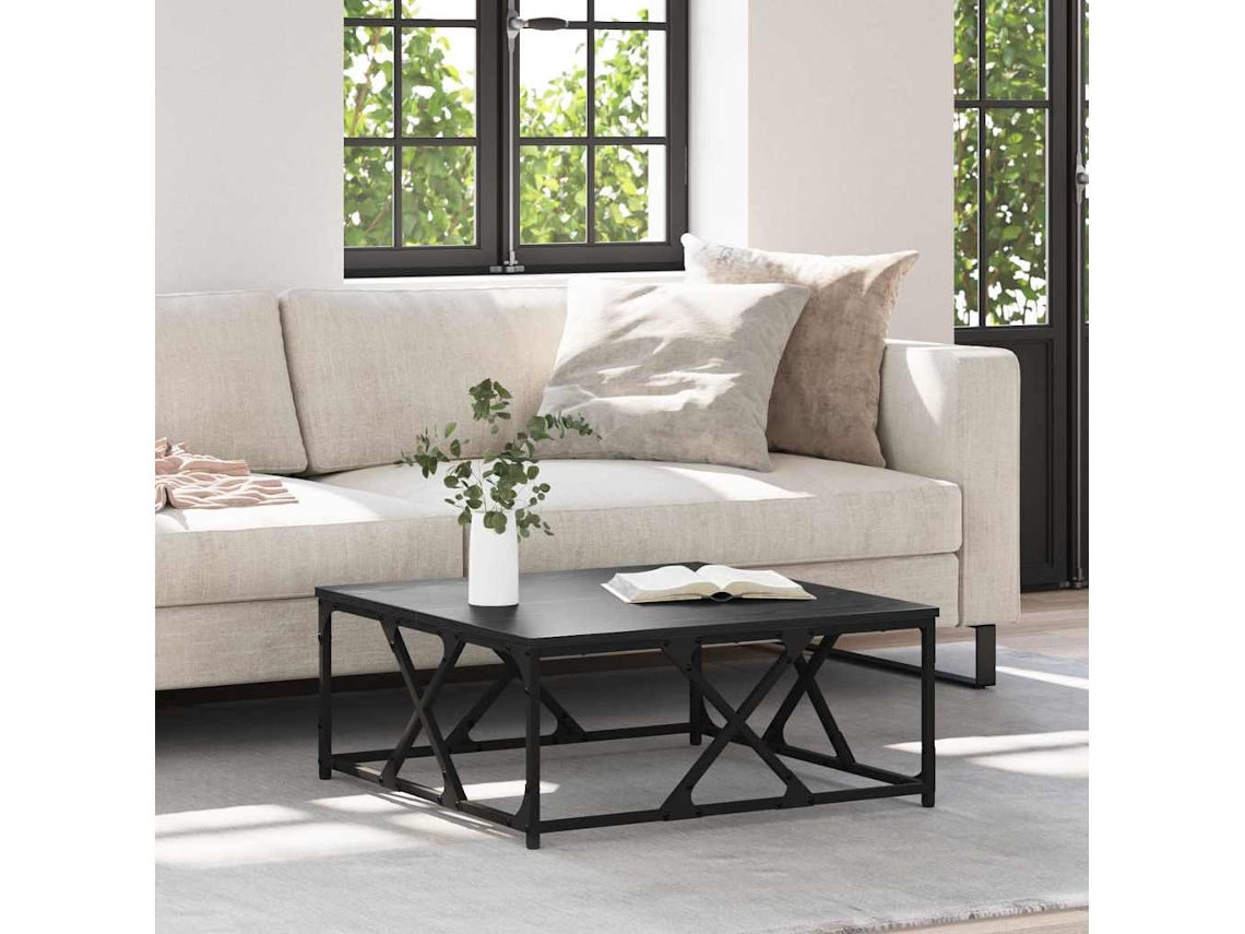 Vidaxl Mesa De Centro Carvalho Preto 70 X 70 X 30 Cm