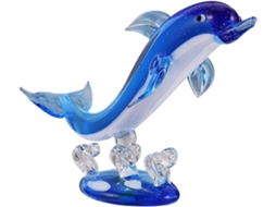 Estatueta Golfinho Cristal Feita Ornamento Animal Marinho Decoração Ambientes Internos Externos Presente GOKOCO