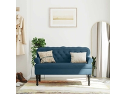 Vidaxl Banco Com Encosto 119,5x64,5x75 Cm Veludo Azul
