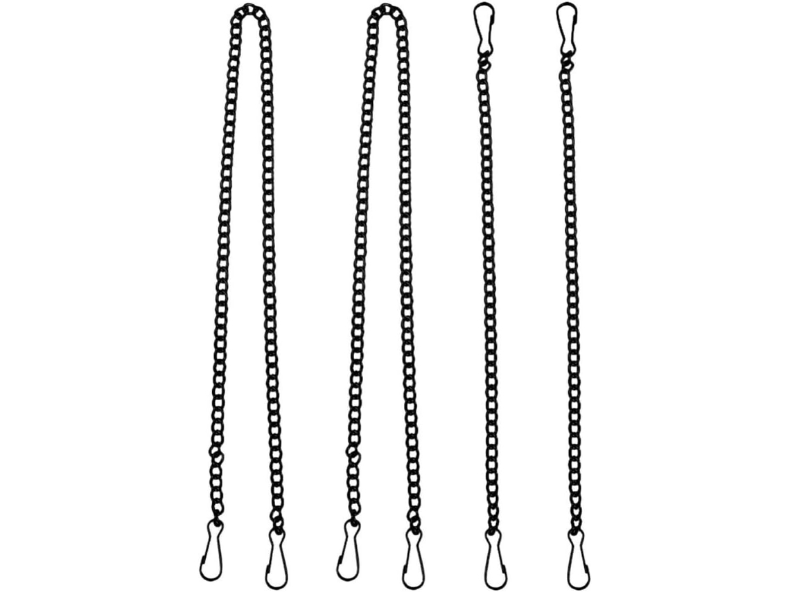 Conjunto De 4 Correntes Pretas Com Ganchos Para Pendurar Quadros, Em Ferro, Fáceis De Instalar