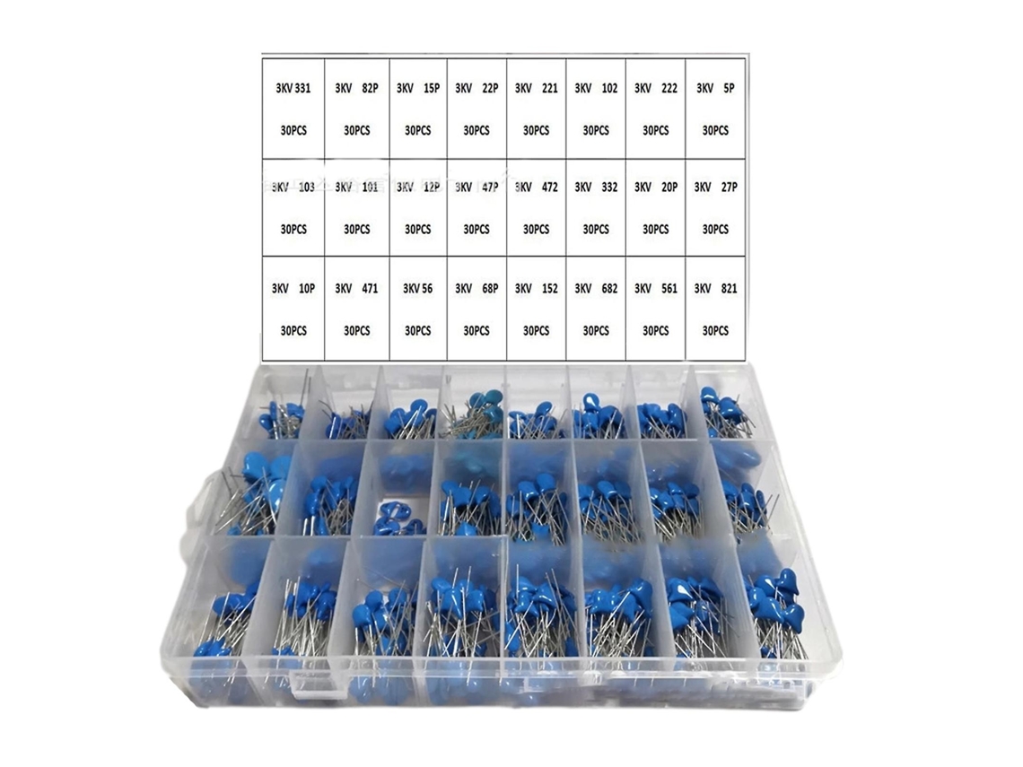 720pcs 3kv Kit De Variedade De Capacitores Cerâmicos 5pf-821pf 24 Valores De Alta Tensão