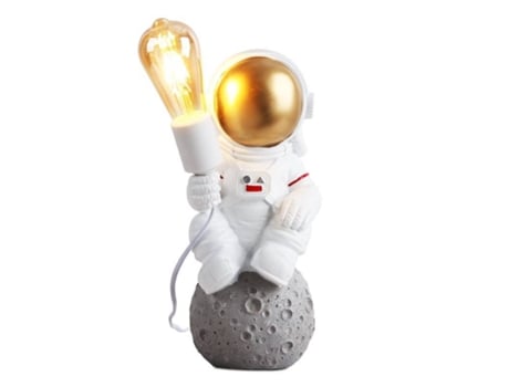 Candeeiro Cosmo Astronauta E27 Decorativo Para Quarto, Sala Ou Escritório Presente Para Fãs Do Espaço Alpinaluz