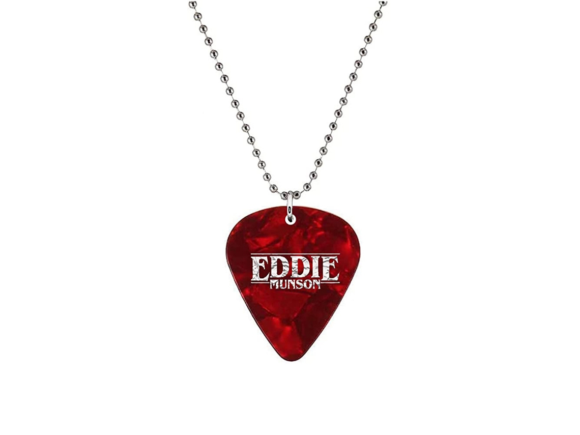 Mali collar de Palheta de Guitarra com Pingente Impresso em Metal Presente para Amantes de Música