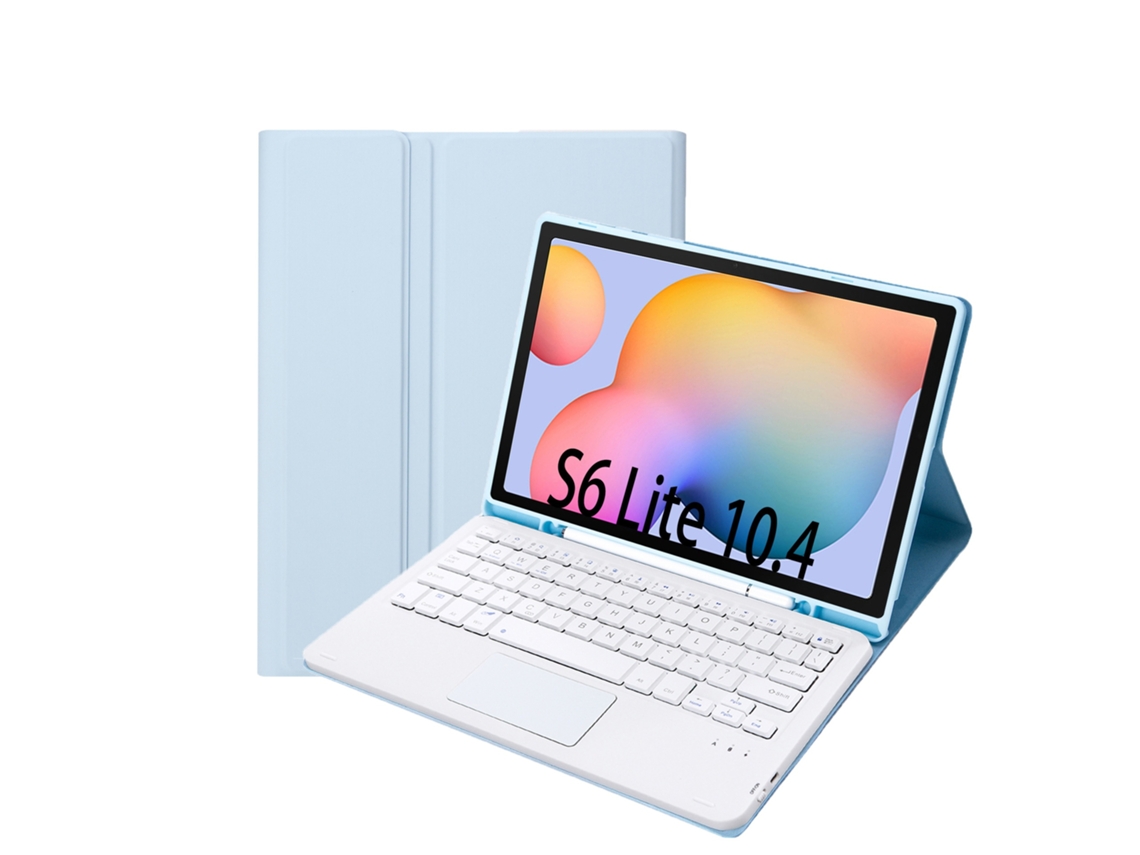 Capa Com Teclado Bluetooth Xiaomi Samsung Tab S6 Lite 10.4 Com Tampa Destacável, Com Touchpad E Bandeja Para Caneta