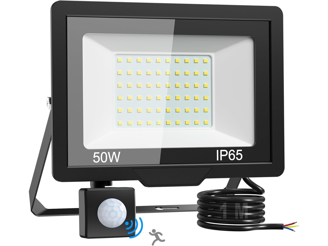 Refletor Led, 50w, 6500k, 5000lm, Ip65, Resistente À Água, Para Destaque Em Teto, Jardim, Fachada Ou Áreas Exteriores