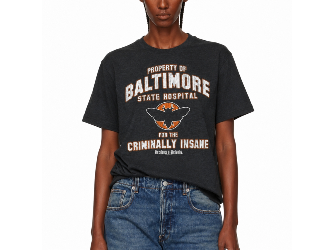 Rockinstone Silence Of The Lambs Movie Silence Baltimore State Heather Black Adult T-shirt Size:s