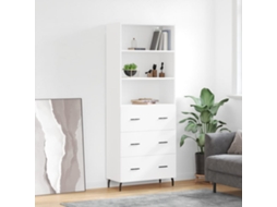 Vidaxl Armário Alto 69,5x34x180 Cm Derivados De Madeira Branco
