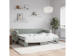 Vidaxl Sofá-cama Com Gavetão 80x200 Cm Veludo Cinzento-claro