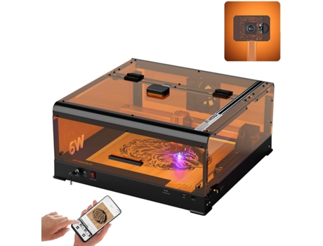 ATOMSTACK A6 Ultra 6W Gravador a Laser com Caixas de Proteção B3 e Câmaras Velocidade de Gravação 36000 Mm/Min Corte a Laser de Corrente de Tanques