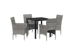 Maison Exclusive - Conjunto De Jantar Para Jardim 5 Pcs Cinzeto Vime Pe