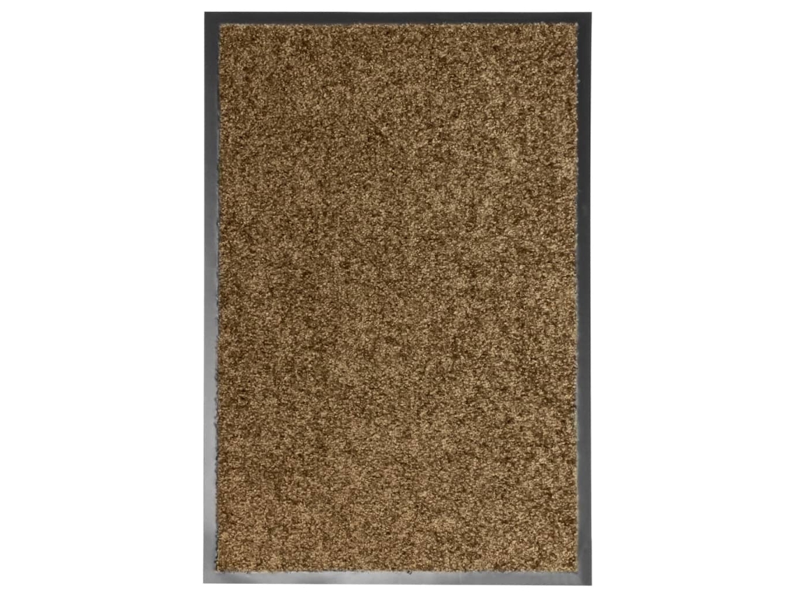 Vidaxl Tapete De Porta Lavável 40x60 Cm Castanho