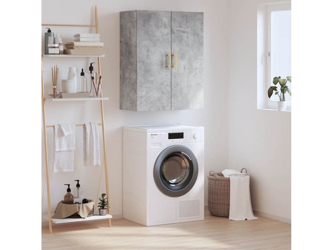 Vidaxl Armário De Parede 69,5x34x90 Cm Cinzento Cimento