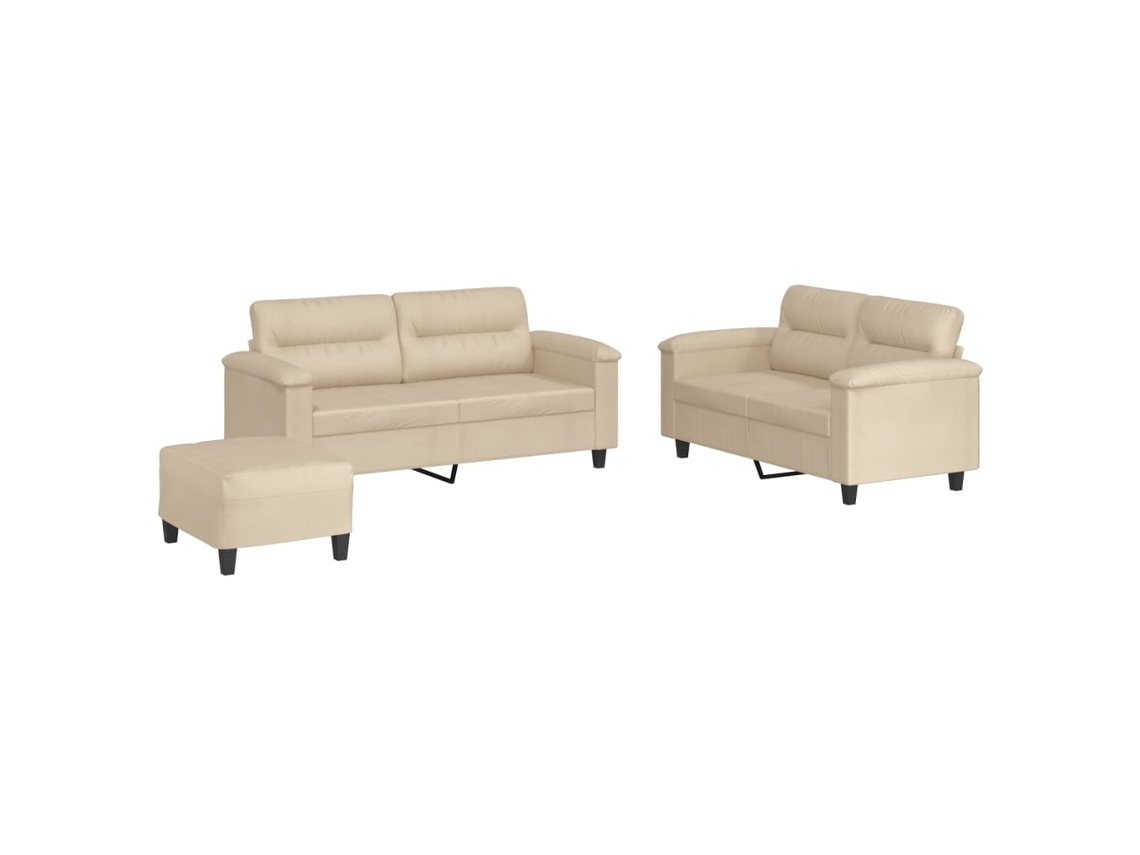 Sofa Set, Sofa Sets Vidaxl Creme Microfibra (n/a)