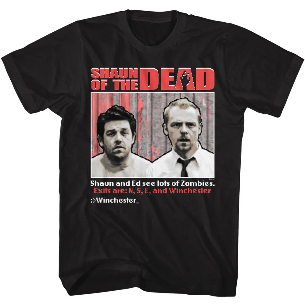 Unisex Adult T-shirt Rockinstone Shaun Of The Dead Movie Video Game Black Sizexxl