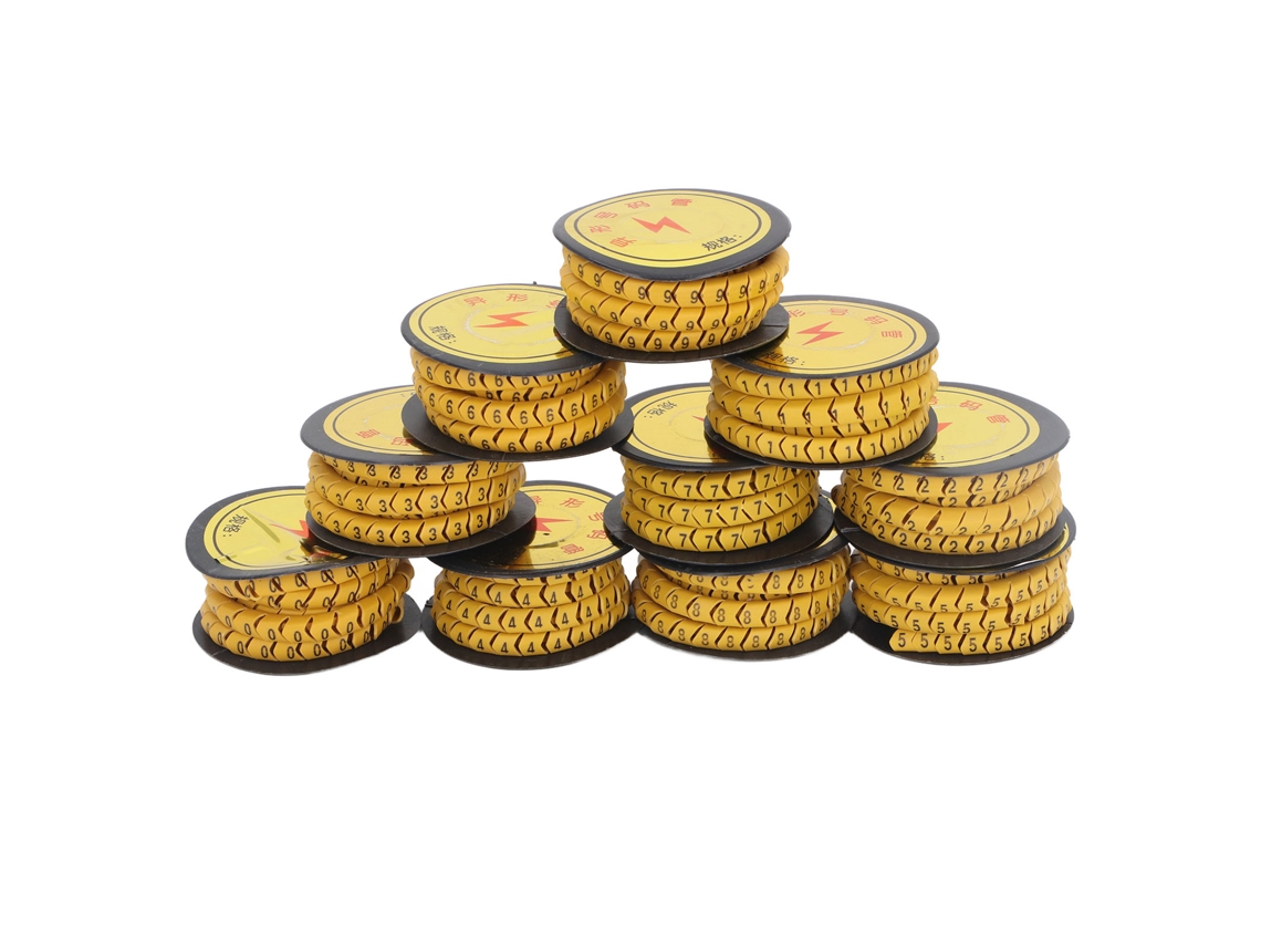 10pcs Tubo Numérico PVC S/MARCA, anti óleo, identificação de cabos, 6m