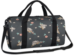 Bolsa Coala Flores 45x21x23cm Tecido Poliést. S/MARCA