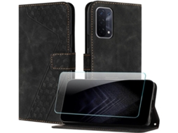 Capa Fecho Para Oppo Oppo A54 5g/a74 5g/a93 5g Hongwe. Pele Magnética Com Porta-cartões