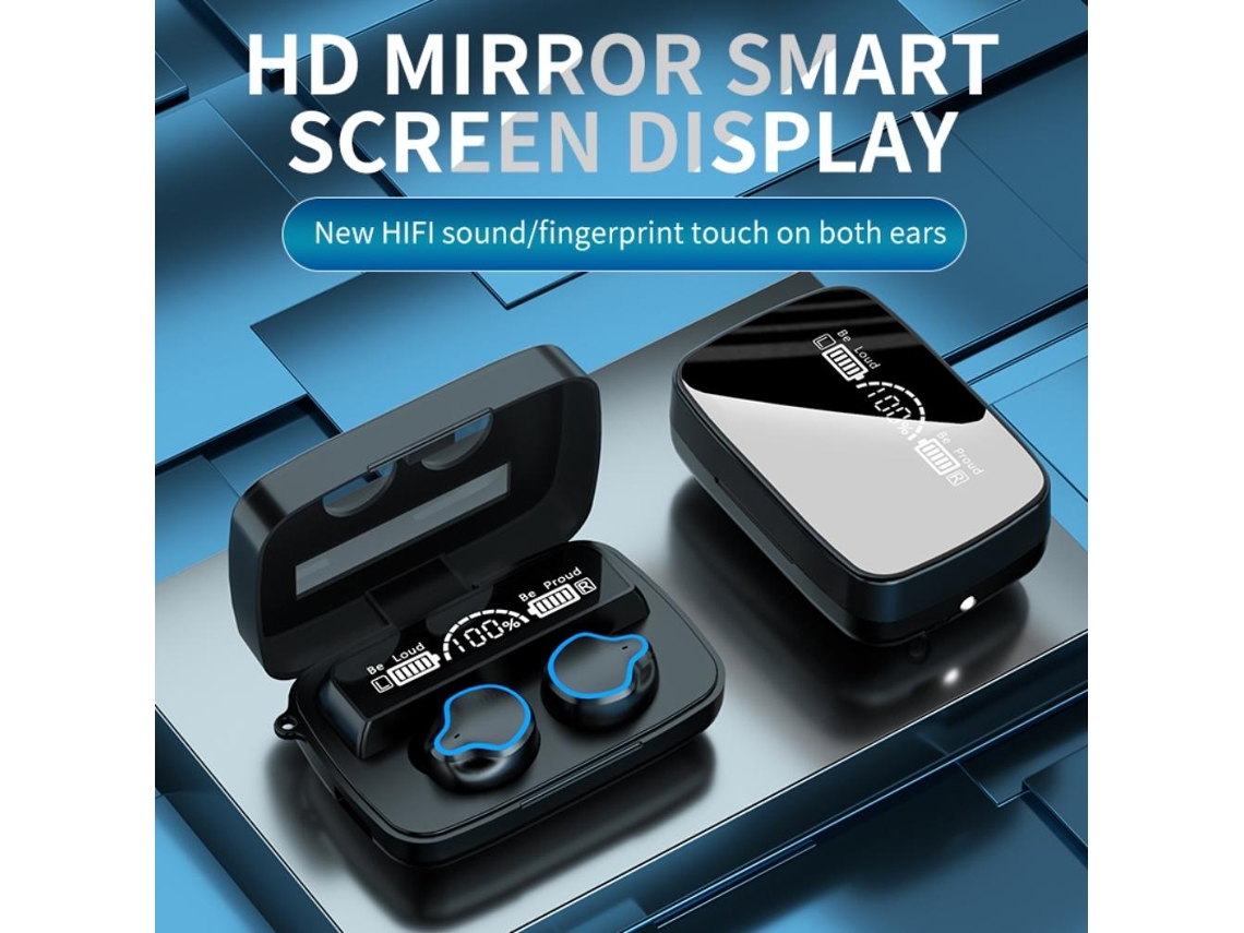 Fones de Ouvido TWS LAXISCREED com display de bateria e controle táctil