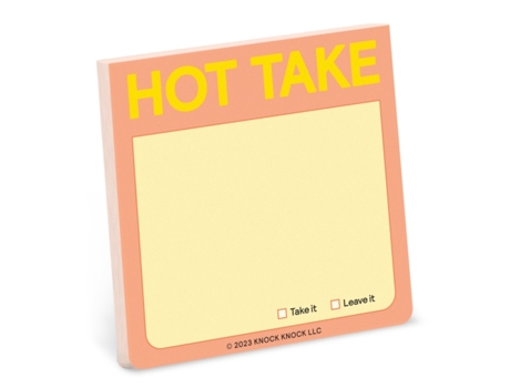 Livro Knock Knock Hot Take Sticky Note De Knock Knock (inglês)