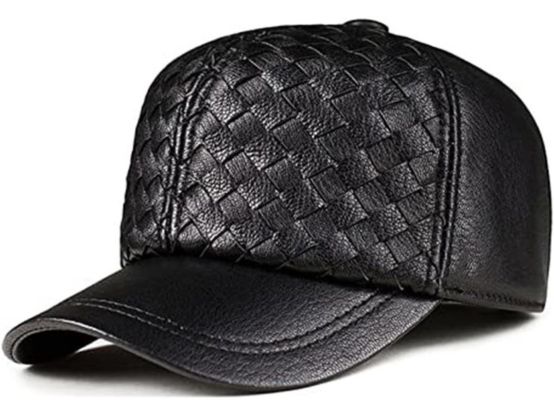 Casquette de Baseball en Cuir Véritable Homens Réglable SFUSHOS