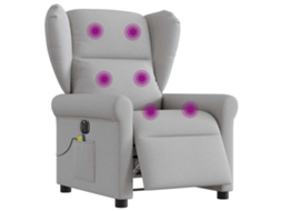 Vidaxl Poltrona Massagens Reclinável Elétrica Tecido Cinzento-nublado