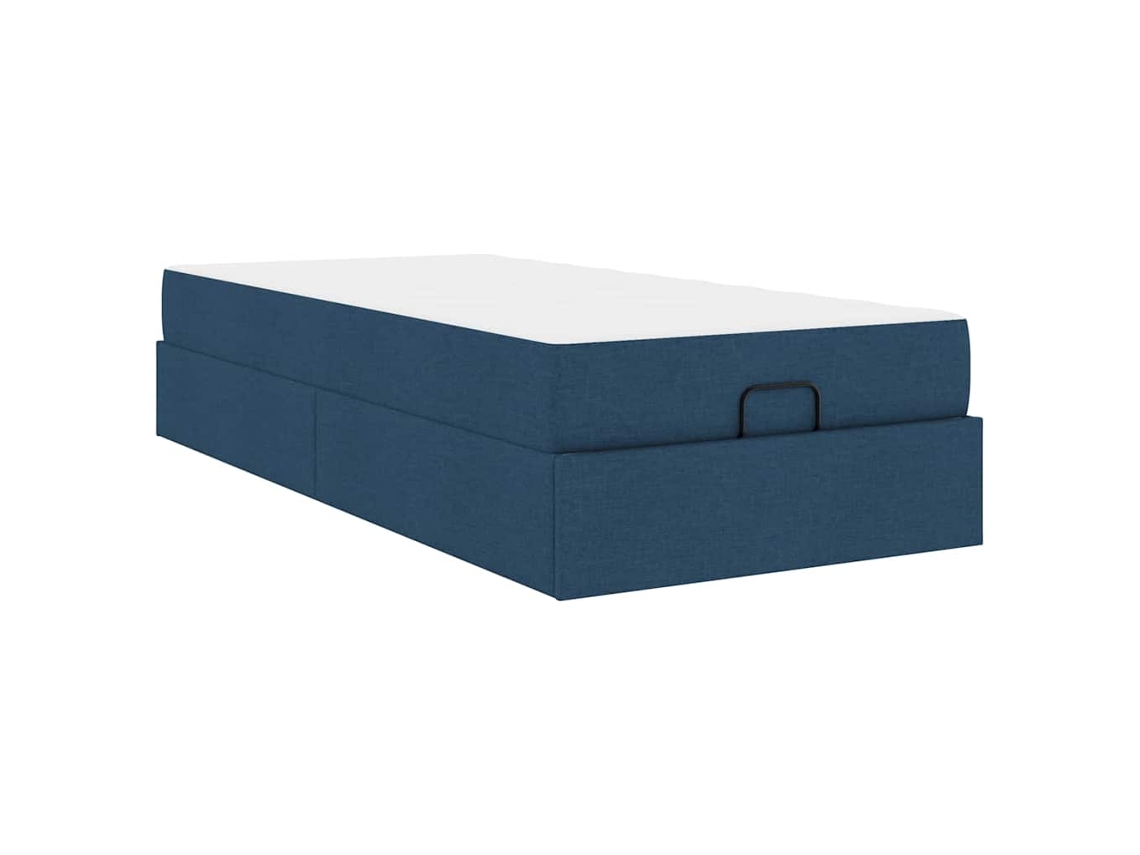 Conjunto 2 Estrutura Da Cama Vidaxl Azul Tecido (90 X 200 Cm)
