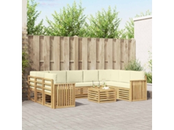 Vidaxl Conjunto De Sofás Para Exterior 10 Unid. Branco E Creme