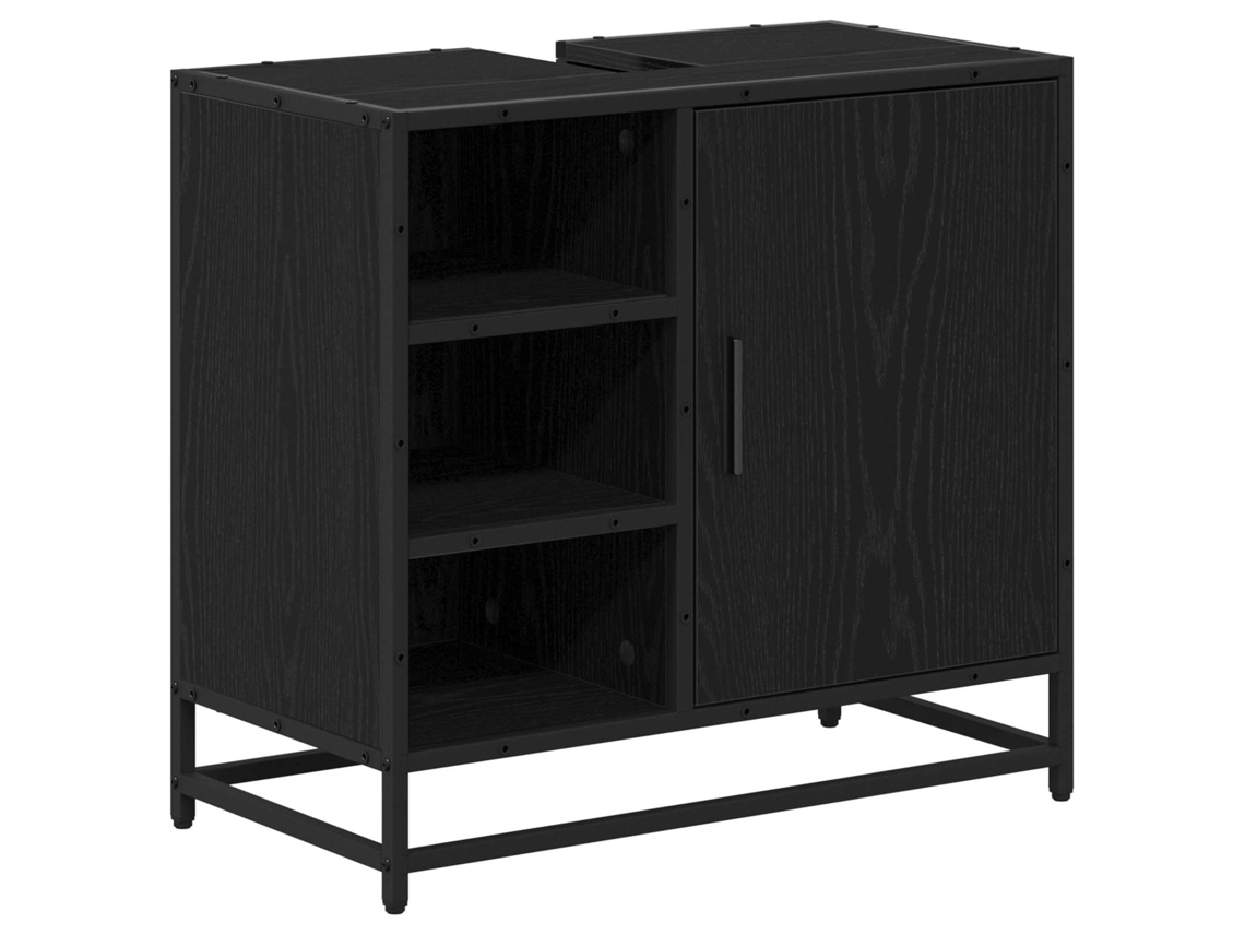 Móvel Banheiro com Porta Carvalho Preto 65x33x60 cm MAISON EXCLUSIVE