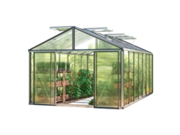 Gfp Estufa Asteria 25 Premium 311x534 Cm Placas Alveolares De 16 Mm, Cor Alumínio Natural Gfp Garten Freizeitprofi